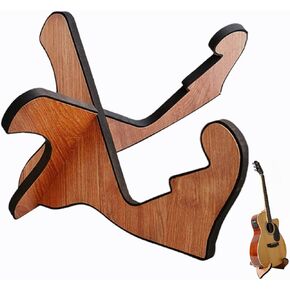 YYJ HOME Electric guitar stand, ukulele stand, acoustic guitar stand, with foam edges premium wooden guitar stand, apply to bass guitar stand for cello/mandolin/banjo/walnut