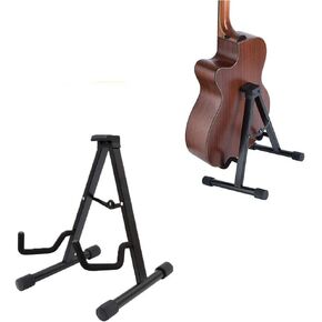 Guitar Stand Full Folding Steel Universal A frame Stand for All Guitars Acoustic Classic Electric Bass Travel Guitar Stand, Black