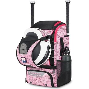VBK Softball Bag for Girls,Kids Baseball Bag,Baseball Backpack for Boys,Tball Bag,Youth Baseball Bag,Softball Equipment with Shoes and Ball Compartment