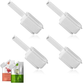 4pcs Bag Clip with Pour Spout, Reusable Plastic Cap Sealer Storage Sealing Clips Large Seal and Pour Bag Clip for Food Snack Perfect for Organizing and Storing Food in The Kitchen