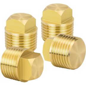 4 Pack Boat Drain Plugs,Boat Plug,1/2" NPT Solid Brass Drain Plugs Commonly Used in Boat Hulls,Accurate Threading and Strong Waterproof Sealing Performance,Fits Most Boat Hulls