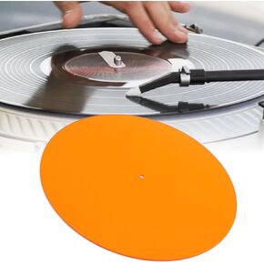 Turntable Platter Mat, 12 inch Transparent Acrylic Record Player Platter Slip Mats, Improves Sound Quality & Provides Tighter Bass - Low Noise Anti Static Platter Mat (Light Blue)