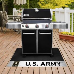 FANMATS 16927 U.S. Army Vinyl Grill Mat - 26in. x 42in. - Deck Patio Protective Mat | Oil, flame, and UV resistant - "U.S Army" Official Logo