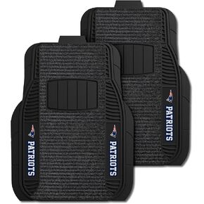 FANMATS 13787 NFL - New England Patriots 2-pc Deluxe Car Mat Set | Black | 21"x27" | Patriot Head Primary Logo & Wordmark