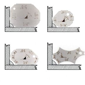 Welding Gauge Kit Weld Fillet Throat Size Leg Length Gage Set In Inch Metric Stainless Steel 4pcs Key Set