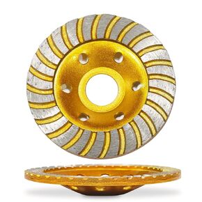 Concrete Grinding Wheel 4 inch for Angle Grinder - Masonry Grinding Wheel for Grinding Concrete, Cement, Masonry Stones, Granite, Marble - 24 Segment Turbo Concrete Grinder Wheel 7/8" Arbor Hole