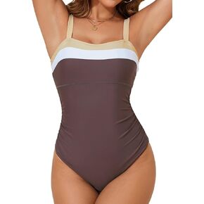 Aleumdr One Piece Swimsuit Women Athletic Bathing Suits Color Block Womens Swimsuits Swimwear