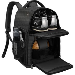 Bowling bag, Single-ball bowling backpack with separate compartments for shoes and accessories