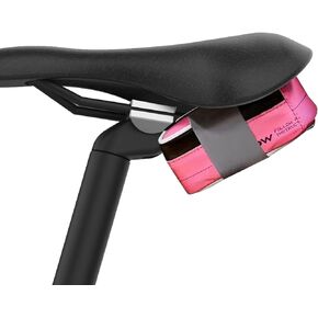 RideNow Waterproof Bike Seat Bag, Bike Saddle Bag with Waterproof Zipper and BOA Mounting System, Lightweight and Portable Saddle Bag for Bicycle, Bike Bag Under Seat for Mountain Road Bike(Pink)