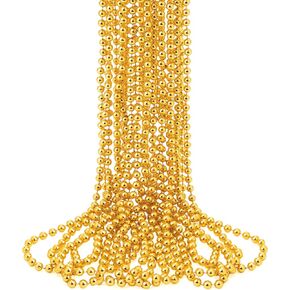 JOYIN 12 PCS Mardi Gras Beads Necklace, Green Purple Gold Metallic Mardi Gras Decorations Necklace Beads, Mardi Gras Accessories Throws Beads Bulk for Mardi Gra Party Favor