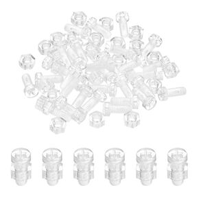 PATIKIL M4x10mm Clear Acrylic Screws and Hex Nuts Kit, 30 Set PC Plastic Phillips Round Head Bolts for Machine Accessories, Transparent