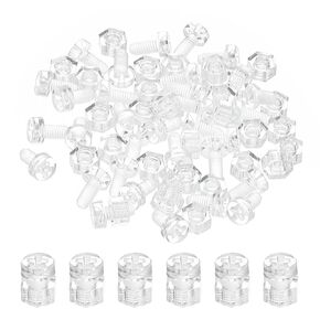 PATIKIL M4x10mm Clear Acrylic Screws and Hex Nuts Kit, 30 Set PC Plastic Phillips Round Head Bolts for Machine Accessories, Transparent