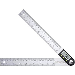 Neoteck 12 inch/30cm Stainless Steel Digital Angle Finder Protractor Ruler with Data Holding Function for Woodworking Construction Repairing