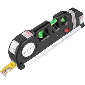 Laser level, Multipurpose Laser tape measure Line 8ft+ Tape Measure Ruler Adjusted Standard and Metric Rulers Update Batteries MICMI A80 (Laser level)
