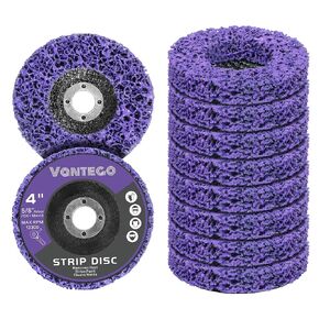 10-Pack 4" × 5/8" Purple Paint Stripping Discs for Angle Grinder, Ideal for Rust, Adhesive, and Paint Removal on Metal and Wood