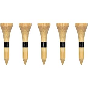 Wooden Golf Tees 3-1/4", 2-3/4", 2-1/8", 1-1/2" Available, 100 Count (Natural Color, White, Black, Blue, Red, Green, Yellow, Pink, Orange)