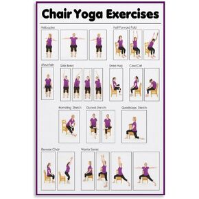 Chair Yoga Poster Chair Yoga Exercises Poster for Seniors Canvas Painting Posters Poster for Room Aesthetic Posters & Prints on Canvas Wall Art Poster for Room 12x18inch(30x45cm)