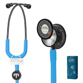 FriCARE Tunable Stethoscope - Dual Head Estetoscopio for Nurses, Doctors, Paramedics, Students - FSA/HSA Eligible Stethoscopes, Duo Pink Fusion Tube, Classic Steel Finish Chestpiece