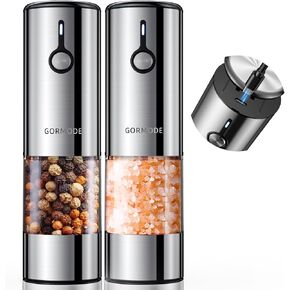 Large Capacity Rechargeable Electric Salt and Pepper Grinder Set -USB Charging Port with Sliding Dust Cover; Automatic Salt and Pepper Mill Grinder With LED Light-6 Adjustable Grinding Modes