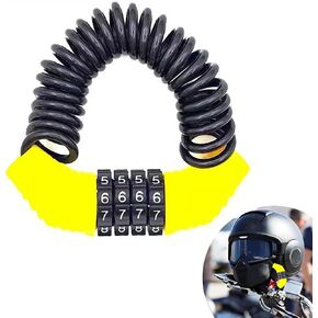 1 PC Motorcycle Helmet Locks, Anti-Theft Bike Password Lock, 59In Retractable Bicycle Wheel Security Locking Chain, Universal for Luggage Stroller Motorbike Scooter (Yellow)