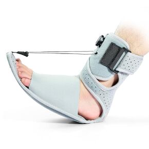 Plantar Fasciitis Night Splint - Plantar Fasciitis Relief Brace for Women and Men, Planters Facetious Relief Boot for Foot Drop & Achilles Tendonitis, Gray Medium