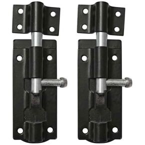 4″ “Lewis" Iron Door Bolt (Black Powder Coated Finish) - Supplied as 2 Piece Per Pack