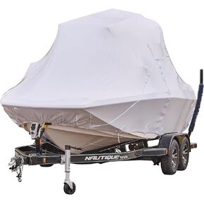 Transhield 21' - 23' V Bow Wake Tower Boat Cover | Covers 100% of The Boat Above The Rub Rail | UV Resistant Marine Heavy Duty Waterproof | Fits V-Hull Ski Boats (Fits V Bow 21', 22' & 23')