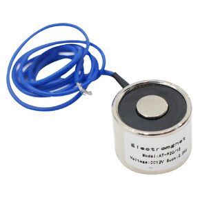 200N 44LB/20Kg Solenoid Lifting Cylinder Electromagnet Suction Holding Sucker Round Electric Magnet 70 x 10mm-DC12V