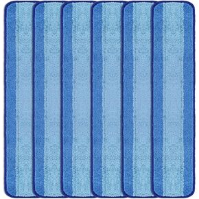 LTWHOME 24 Inch Microfiber Commercial Mop Refill Pads for Wet or Dry Floor Cleaning (Pack of 6)