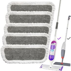 Reusable Mop Pads Compatible with Swiffer PowerMop, Power Mop Refill Pads Microfiber Mop Pads Replacement, 16x6.7Inch Washable Floor Mop Pads Refills Mop Heads for Floor Cleaning, 5 Pack