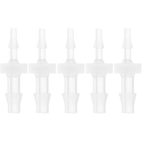 5 Pcs Aquarium Plastic Hose Barb Fitting 1/16" to 1/8" Hose ID Connectors Clear Plastic