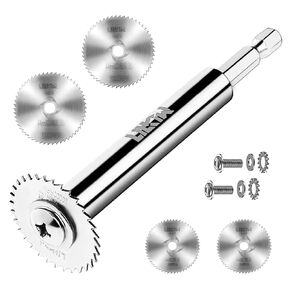 PVC Pipe Inside Cutter(4Pcs Saw Blades) with 1/4" Hex Shank,Plumbing Inside Cutter Internal Plastic ABS Pipe Cutter,1-1/4" & 1-3/4" Or Larger Diameter