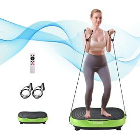 EILISON Glory Vibration Plate Exercise Machine - Whole Body Workout Vibration Fitness Platform Equipment for Home & Travel Workout, Weight Loss, Toning & Wellness (Green)