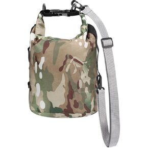 Dry Bags Waterproof Dry Sacks Camouflage Small Lightweight Dry Bag with Strap for Paddle Board Kayaking Fishing Camping Hiking (3L)