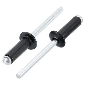 uxcell 50Pcs 3/16" x1/2" Aluminum Blind Rivets, Aluminum Grip and Steel Mandrel, Dome Head Long Split Rivets for Metal, Furniture, Automotive, Black