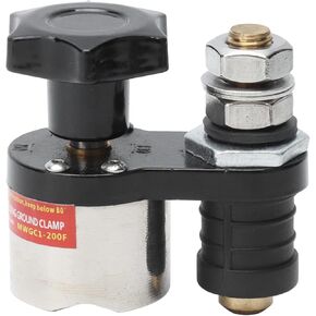 Magnetic Ground Clamp, Grounding Magnet Connector Floating Design Holder Smooth Conductive Strong Magnetism for Welder for Power Tools(MWGC1-200F)