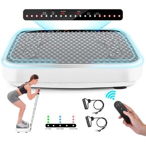 Vibration Plate Exercise Machine, Vibration Plate for Lymphatic Drainage,Whole Body Fitness Platform for Weight Loss,Body Toning,Dynamic Workout Lights,Home Gym Workout for Women & Men