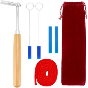 QWORK Professional Piano Tuning Kit - Piano Tuning Tools with Felt Temperament Strip,Tuning Mute for Grand Pianos