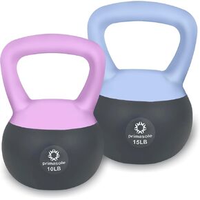 Soft Kettlebell 10.15lbs & Kettlebell Set Shook Resistance base. Anti Slip hand Kettlebell weights for Women and Men -Home workout Kettlebells dumbbells for strength and safety.