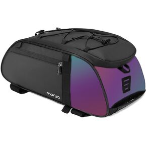 MOSISO Bike Rack Bag with Dazzle Tail, Waterproof Bicycle Rear Rack Trunk Bag, Mountain Bike Rear Seat Handbag Bicycle Storage Saddle Shoulder Pouch Cycling Luggage Pouch with Shoulder Strap, Black