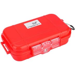 Plastic Waterproof Shockproof Box Outdoor Waterproof Airtight Survival Case Storage Case Floating Hard Shell Wet Dry Box Carry Box Container Marine Fishfinder Case 4 Colors(Red) waterproof box sm