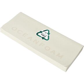 Oceanfoam Travel Workout Mat – Thick Folding Exercise Mat for Yoga, Pilates, & Fitness – Non-Slip Mat with Cotton Carrying Strap, Made with Sustainable Algae Foam