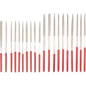 uxcell 2mm x 100mm / 3mm x 140mm Diamond Needle File Set of 20 Pcs, 150 Grit