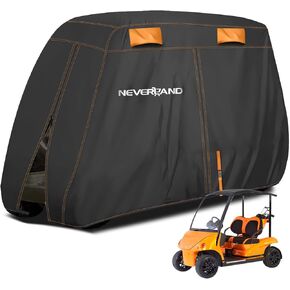 NEVERLAND Golf Cart Cover 4 Passenger, Waterproof Golf Cart Covers, Fits for Yamaha Golf Carts EZ GO Club Car , Outdoor Windproof 4 Seat Club Car Golf Cart Cover (Up to 112 Inch)