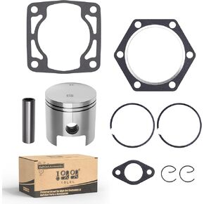 10L0L Golf Cart Piston & Gasket & Piston Rings Kit Compatible with EZGO 2 Cycle 1989-1993 Gas Golf Cart Model, Standard Bore 3PG OEM# 24624-G1 26519-G03