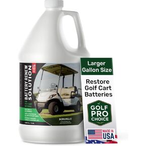 Battery Renew Solution For Golf Cart Batteries - 1 gal - Refurbish, Repair & Restore Any 6 Volt, 8 Volt or 12 Volt Lead Acid Battery - Made in USA - Non-Toxic Refill Solution