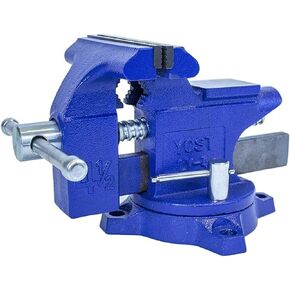Yost Vises LV-4 Homeowner's Vise | 4.5 Inch Jaw Width with a 3 Inch Jaw Opening Home Vise | Secure Grip with Swivel Base | Blue