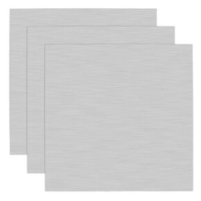3 Pack 304 Stainless Steel Sheets 12 x 12 x 1/32 (0.04") Inch Thin Flat Plain Stainless Steel Plates 1MM Stainless Steel Shim Plates Metal Sheets for Crafting Industry Home Decoration