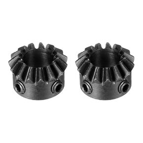 uxcell 2pcs Bevel Gear 0.8 Module 1:1 Reduction Rate 15T 6.35mm Hole Dia Bevel Pinion Gear 45# Steel, 45 Degree Steering Gear for Hardware Mechanical Rotation, Black