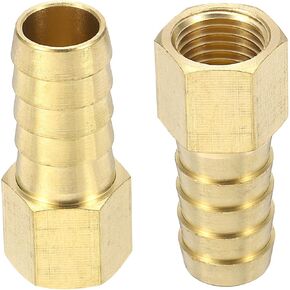 HARFINGTON Brass Barbed Fitting 1/4" NPT Female to 1/2" Hose ID for Home Brew Pipe Fitting Direct Thread Durable Construction